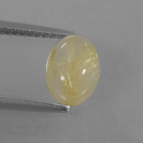 Quartzo rutilado amarelo natural 1,57ct, transparente, transparente/translúcido