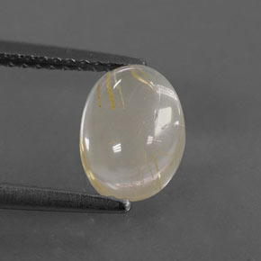 Quartzo rutilado amarelo natural 1,79ct, corte oval, transparente
