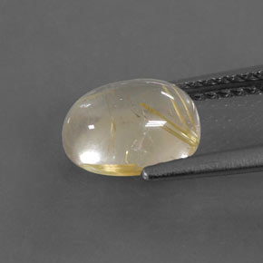 Quartzo rutilado amarelo natural 1,79ct, corte oval, transparente