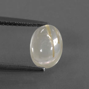 Quartzo rutilado amarelo natural 1,40ct, corte oval, transparente