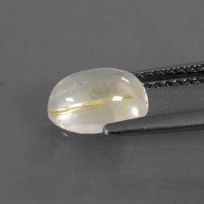 Quartzo rutilado amarelo natural 1,40ct, corte oval, transparente
