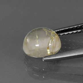 Quartzo rutilado amarelo natural 1,53ct, corte redondo, transparente