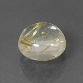 Quartzo rutilado amarelo natural 2,11ct, corte redondo, transparente