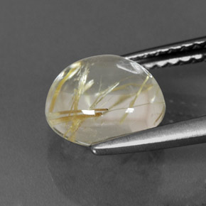 Quartzo rutilado amarelo natural 2,11ct, corte redondo, transparente