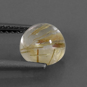 Quartzo rutilado amarelo natural 1,59ct, transparente, transparente/translúcido