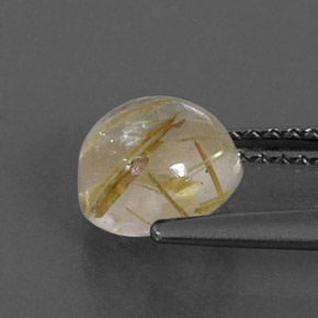 Quartzo rutilado amarelo natural 1,59ct, transparente, transparente/translúcido