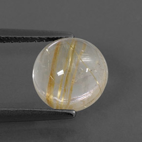 Quartzo rutilado amarelo natural 2,41ct, transparente, transparente/translúcido