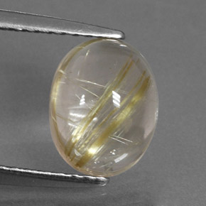 Quartzo rutilado amarelo natural 2,29ct, corte oval, transparente