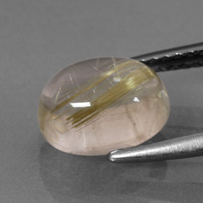 Quartzo rutilado amarelo natural 2,29ct, corte oval, transparente