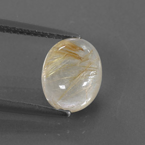 Quartzo rutilado amarelo natural 1,97ct, transparente, transparente/translúcido