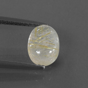 Quartzo rutilado amarelo natural 1,61ct, transparente, transparente/translúcido