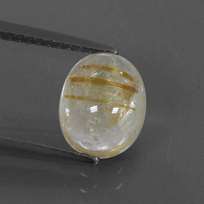 Quartzo rutilado amarelo natural 2,04ct, transparente, transparente/translúcido