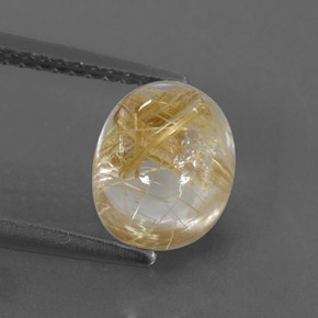 Quartzo rutilado amarelo natural 2,29ct, transparente, transparente/translúcido