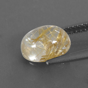 Quartzo rutilado amarelo natural 2,29ct, transparente, transparente/translúcido