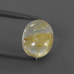 Quartzo rutilado amarelo natural 1,65ct, transparente, transparente/translúcido