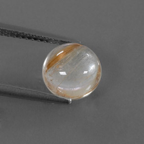 Quartzo rutilado amarelo natural 2,28ct, corte redondo, transparente