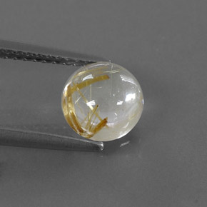 Quartzo rutilado amarelo natural 1,61ct, corte redondo, transparente