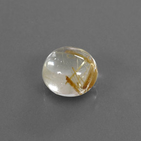 Quartzo rutilado amarelo natural 1,61ct, corte redondo, transparente