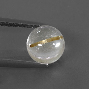 Quartzo rutilado amarelo natural 1,75ct, corte redondo, transparente