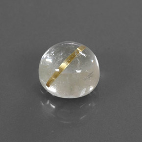 Quartzo rutilado amarelo natural 1,75ct, corte redondo, transparente