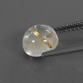 Quartzo rutilado amarelo natural 1,75ct, corte redondo, transparente