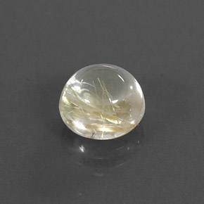 Quartzo rutilado amarelo natural 1,43ct, corte redondo, transparente