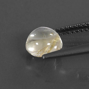 Quartzo rutilado amarelo natural 1,43ct, corte redondo, transparente