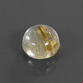 Quartzo rutilado amarelo natural 1,82ct, corte redondo, transparente