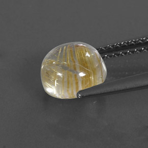 Quartzo rutilado amarelo natural 1,82ct, corte redondo, transparente