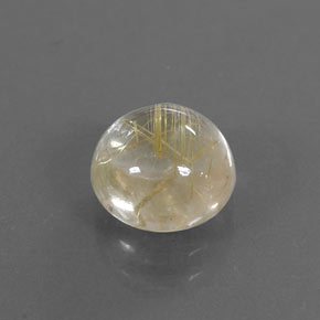 Quartzo rutilado amarelo natural 2,41ct, corte redondo, transparente