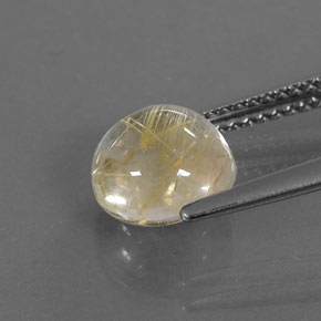 Quartzo rutilado amarelo natural 2,41ct, corte redondo, transparente