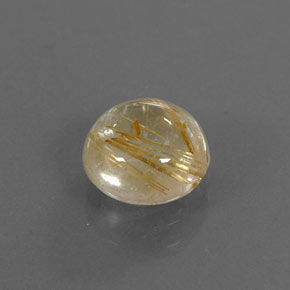 Quartzo rutilado amarelo natural 2,00ct, corte redondo, transparente
