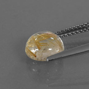 Quartzo rutilado amarelo natural 2,00ct, corte redondo, transparente
