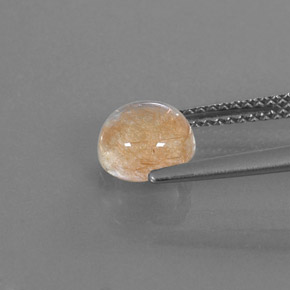 Quartzo rutilado amarelo natural 1,55ct, corte redondo, transparente