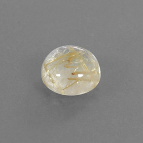 Quartzo rutilado amarelo natural 1,33ct, corte redondo, transparente