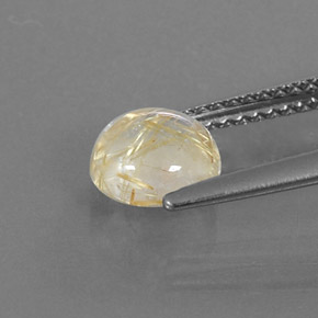 Quartzo rutilado amarelo natural 1,33ct, corte redondo, transparente