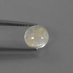 Quartzo rutilado amarelo natural 1,27ct, corte redondo, transparente