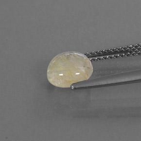 Quartzo rutilado amarelo natural 1,27ct, corte redondo, transparente