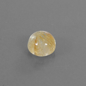 Quartzo rutilado amarelo natural 1,48ct, corte redondo, transparente