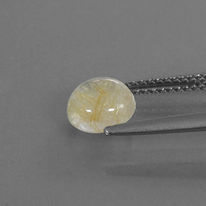 Quartzo rutilado amarelo natural 1,32ct, corte redondo, transparente