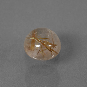 Quartzo rutilado amarelo natural 1,33ct, corte redondo, transparente