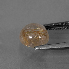 Quartzo rutilado amarelo natural 1,33ct, corte redondo, transparente