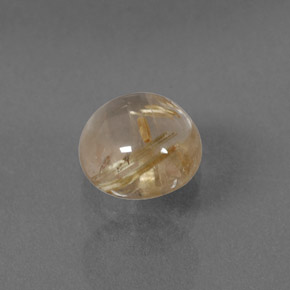Quartzo rutilado amarelo natural 1,40ct, corte redondo, transparente