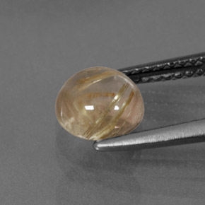 Quartzo rutilado amarelo natural 1,40ct, corte redondo, transparente