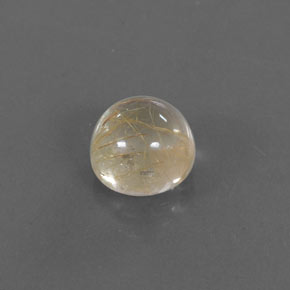 Quartzo rutilado amarelo natural 1,62ct, corte redondo, transparente