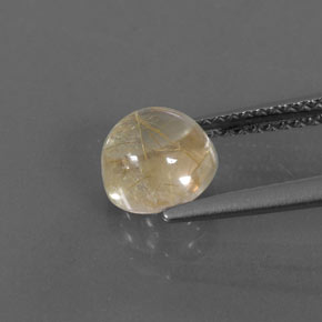 Quartzo rutilado amarelo natural 1,62ct, corte redondo, transparente