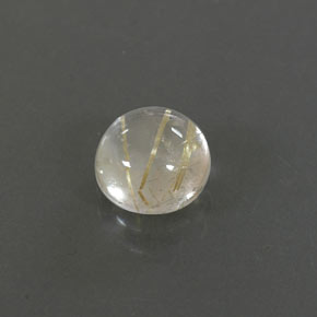 Quartzo rutilado amarelo natural 1,50ct, corte redondo, transparente