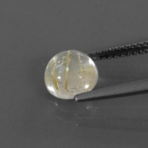 Quartzo rutilado amarelo natural 1,50ct, corte redondo, transparente