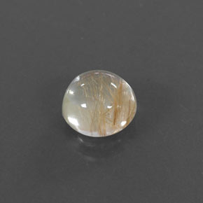 Quartzo rutilado amarelo natural 1,42ct, corte redondo, transparente