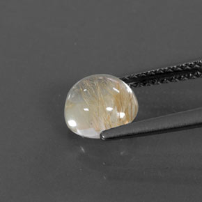 Quartzo rutilado amarelo natural 1,42ct, corte redondo, transparente